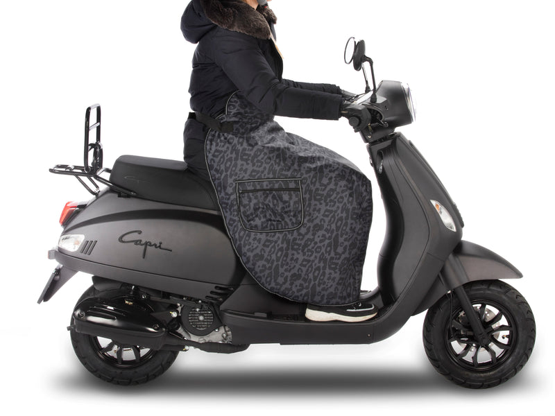 Leopard Grey - Easy-on Stricto Moped beinabdeckung 